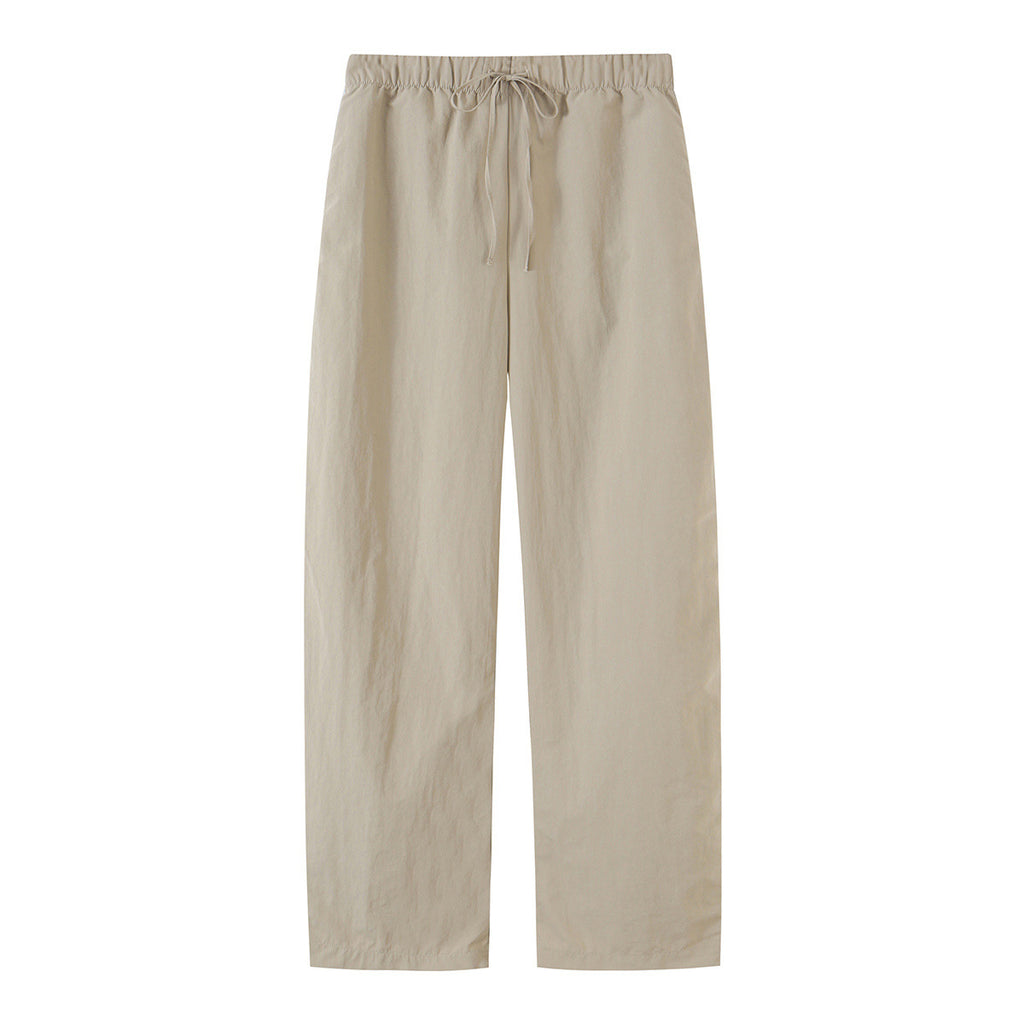 Drawstring tied jacket with hem and pants set for women