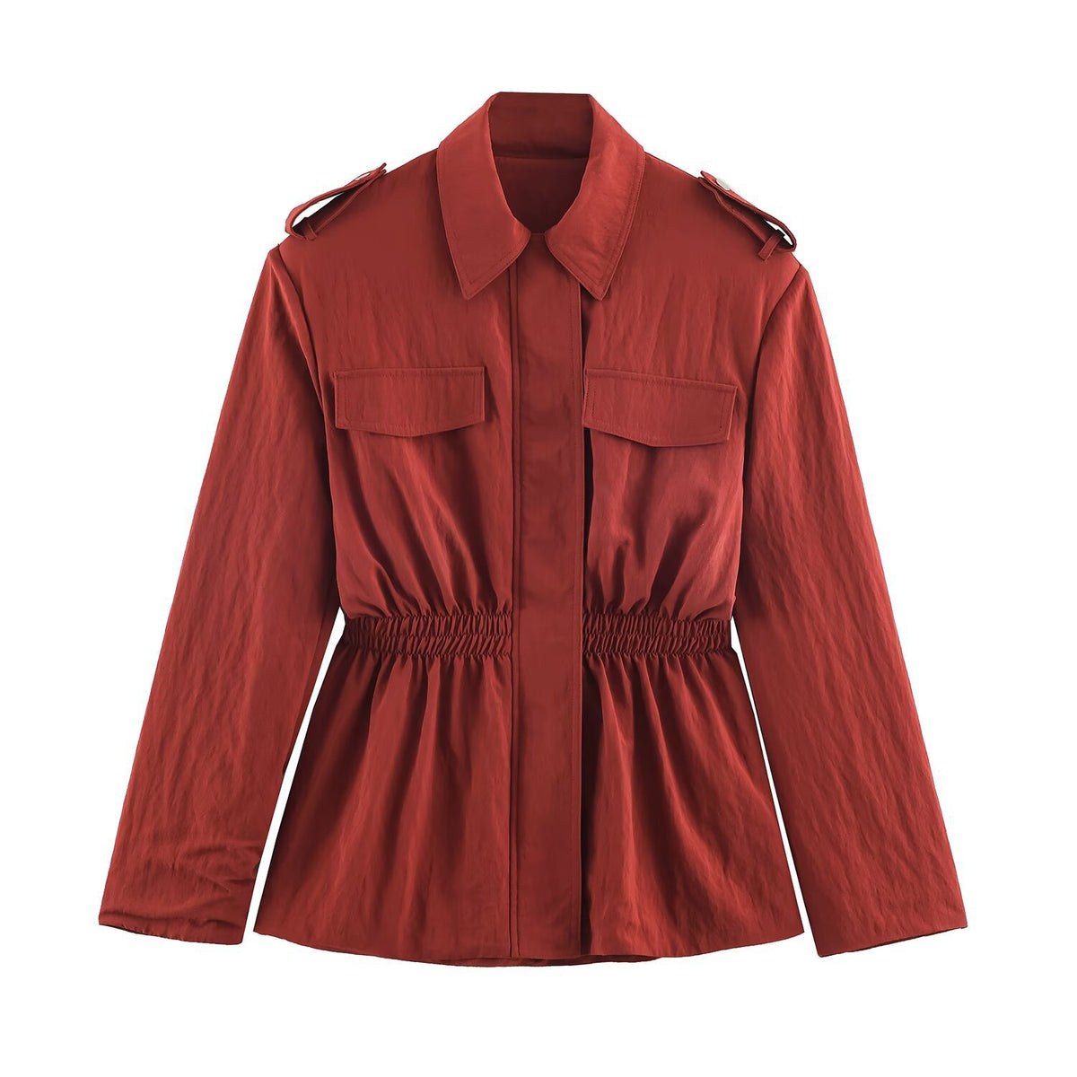 Loose fitting waist belt with shoulder pads jacket+pants set for women