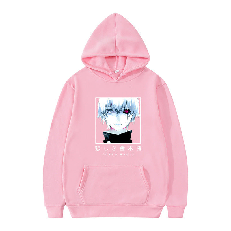 Ghoul Kaneki Ken Fleece Lined Plus Size Unisex Hooded Pullover Sweatshirt