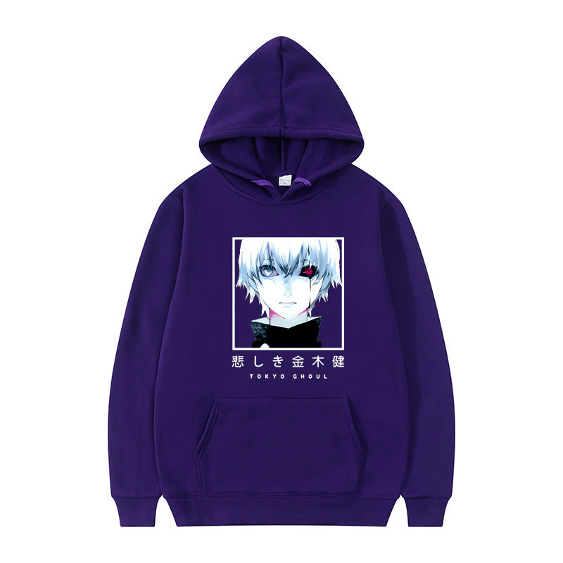 Ghoul Kaneki Ken Fleece Lined Plus Size Unisex Hooded Pullover Sweatshirt