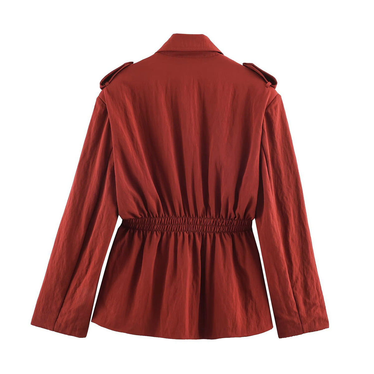 Loose fitting waist belt with shoulder pads jacket+pants set for women