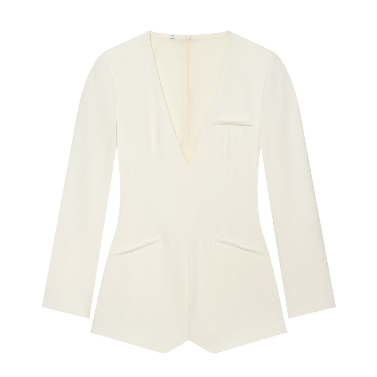 Casual slim fit shoulder pad design jumpsuit for women