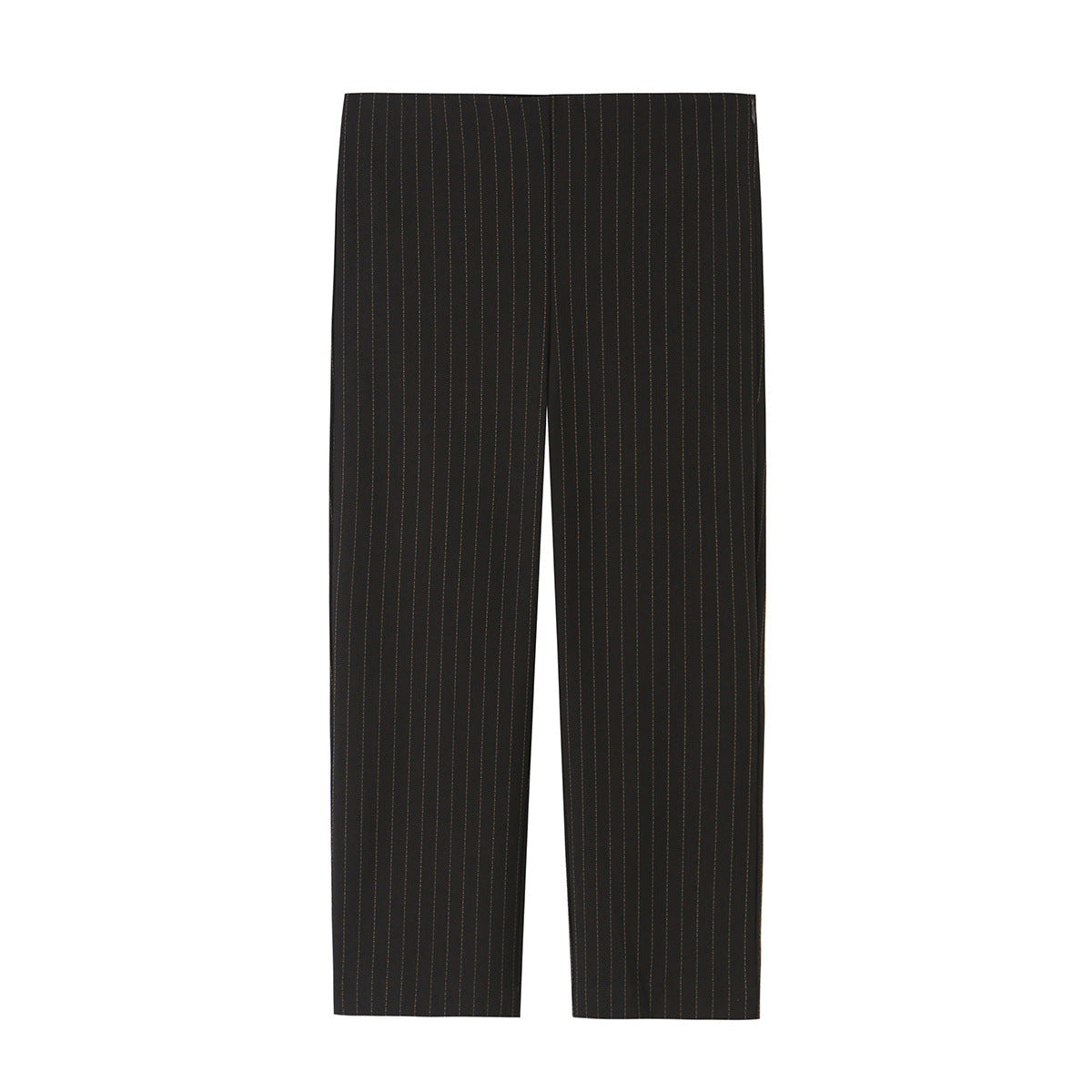 Striped stand up collar top+pants set for women